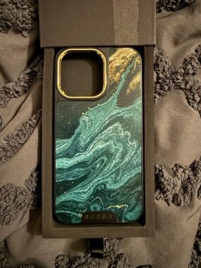 BURGA Elite iPhone 13 Pro Various Marble Pattern Phone Case with Gold Trim